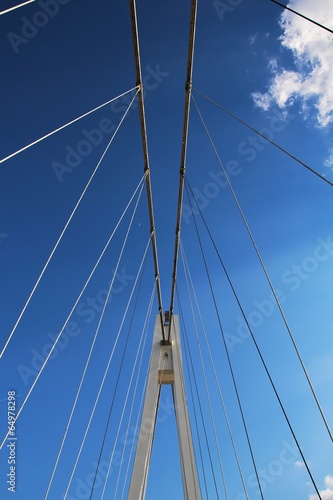 Detail of suspension bridge in Osijek