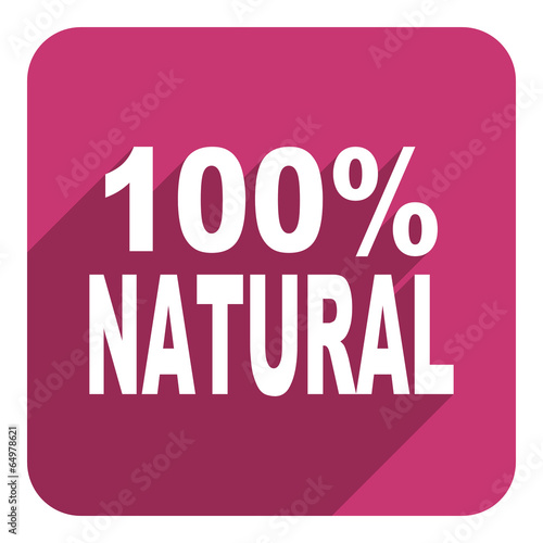 100 percent natural flat icon