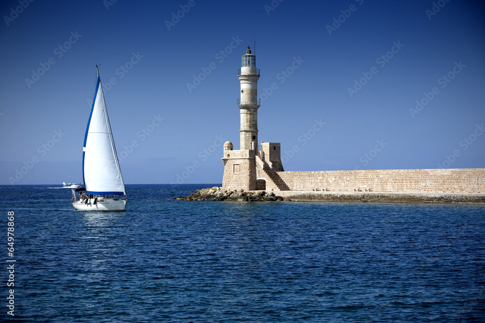 Lighthouse in the city of Chania Lighthouse in the city of Chania