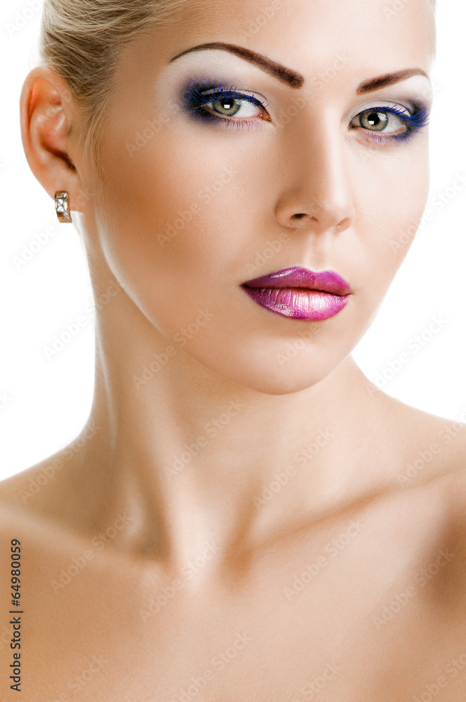 Serene woman with healthy skin and beauty Serene woman with healthy skin and beauty