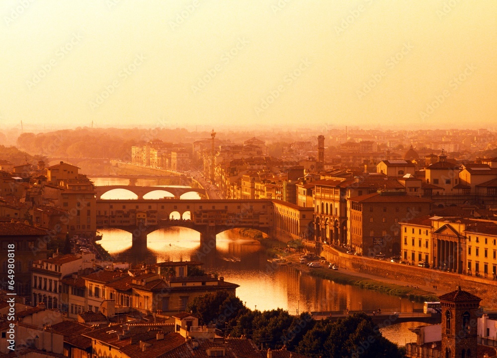 River Arno at sunset, Florence, Italy © Arena Photo UK
