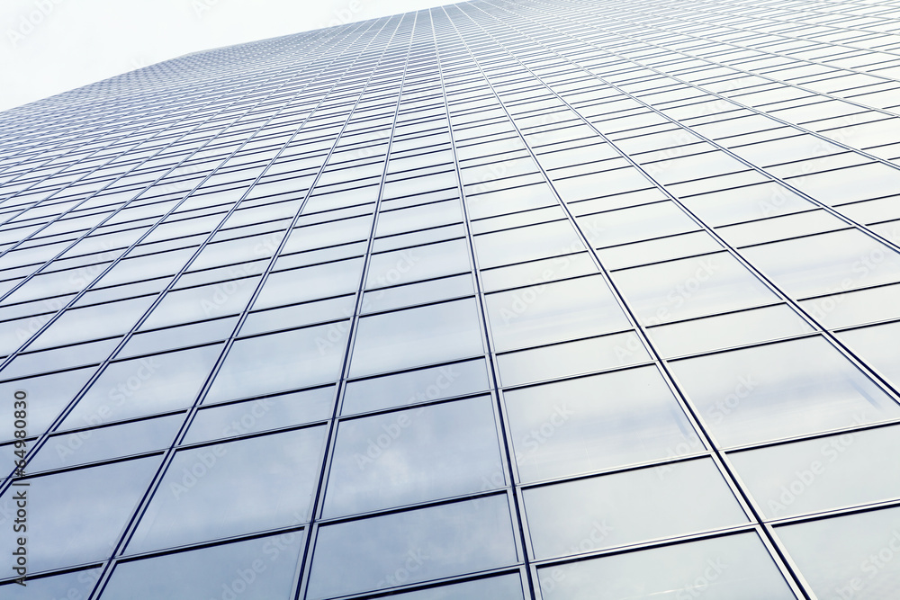 Building with mirror glass