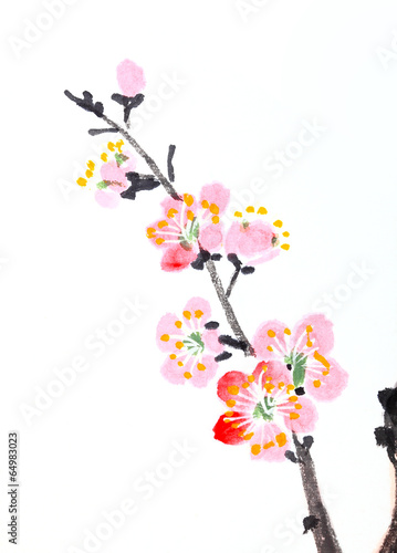 Chinese painting of flowers, plum blossom