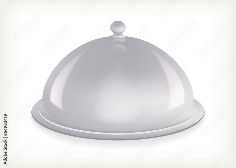 Silver serving dome isolated Silver serving dome isolated