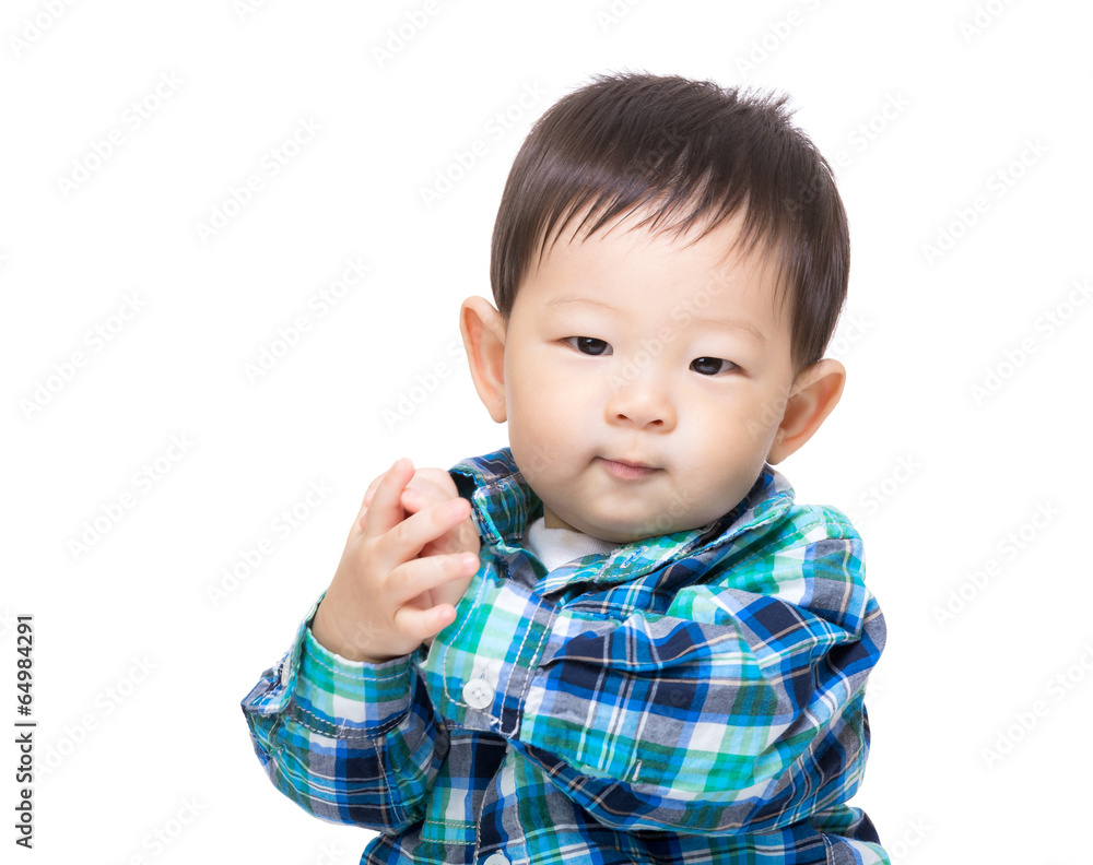 Asia baby boy clapping hand Asia baby boy clapping hand