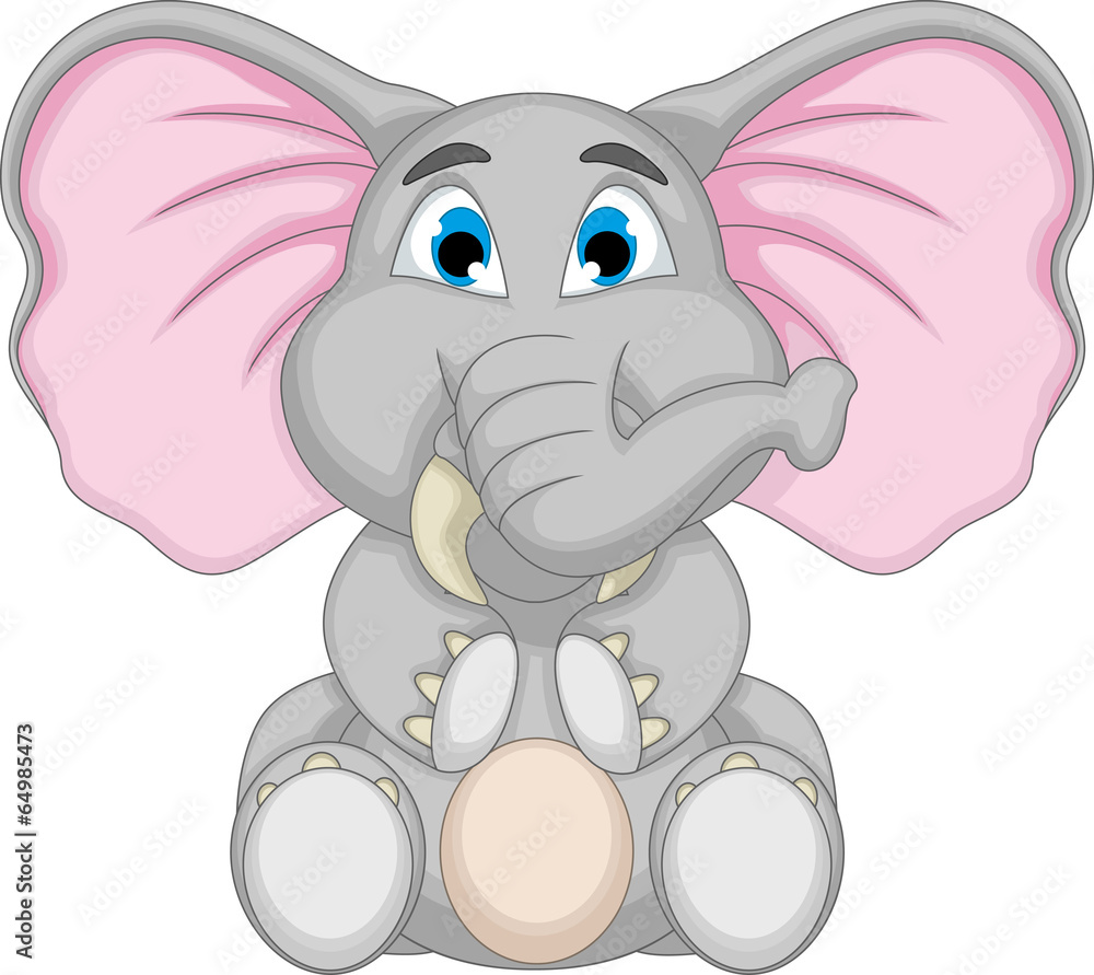 Obraz premium cute elephant cartoon sitting