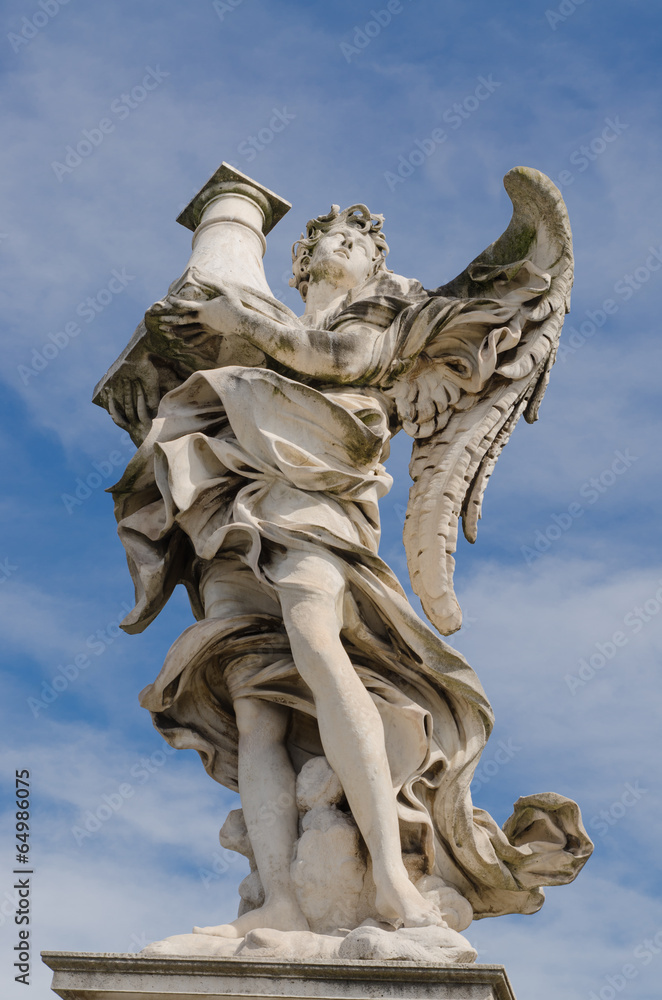 Angel statue with column, Castel Sant'Angelo, Rome, Italy