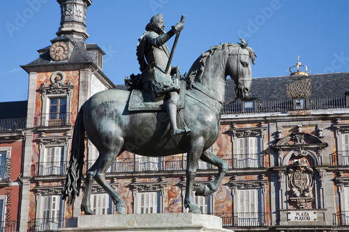 Madrid - statue of Philips III on Plaza Mayor