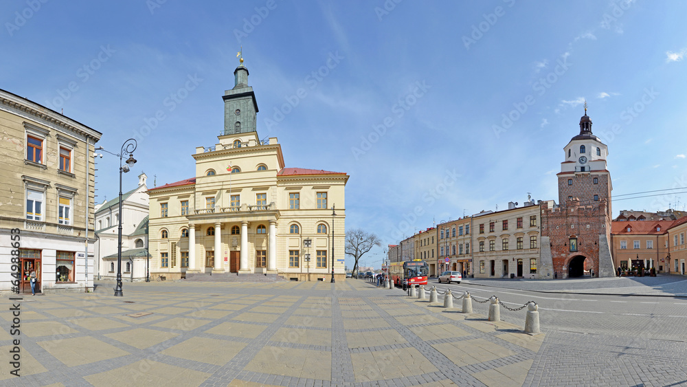 Fototapeta premium Brama Krakowska w Lublinie - Panorama Stitched