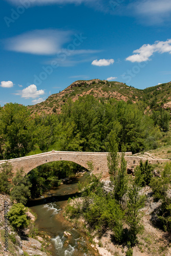 Puente De La Fonseca Sobre El Río Mijares. Teruel. España. photo