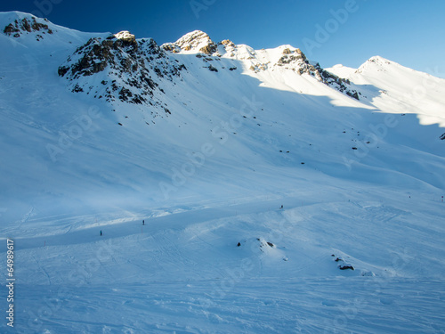 Ski run at the Piz Nair, Switzerland photo