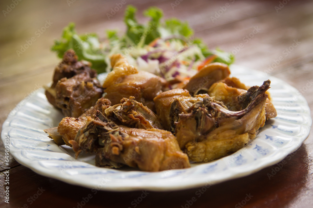 Deep fried chicken with salt Deep fried chicken with salt