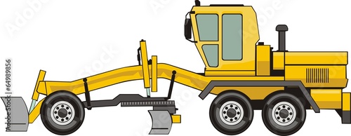 yellow construction wheel buldozer