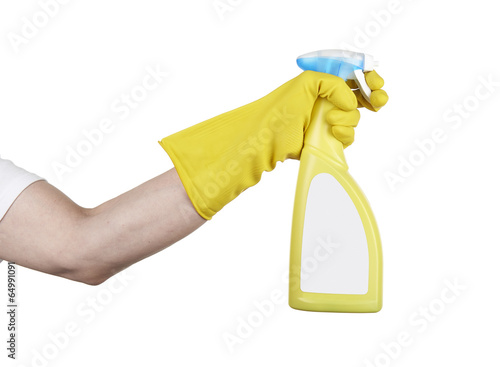 Wallpaper Mural Studio shot of a hand with rubber glove holding a cleaning spray Torontodigital.ca
