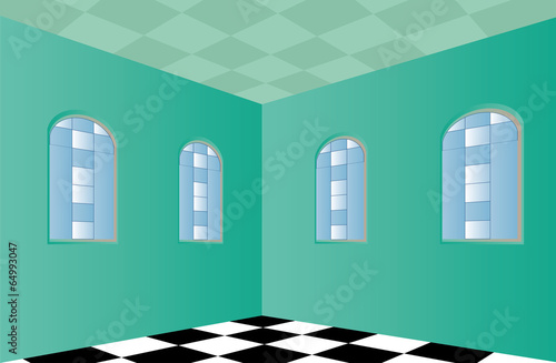 Empty Room with Green walls