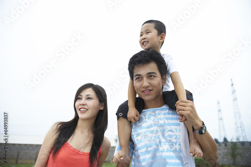 The image of friendly family in Asia