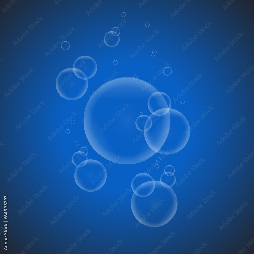 Soap bubbles on a blue background EPS10 vector