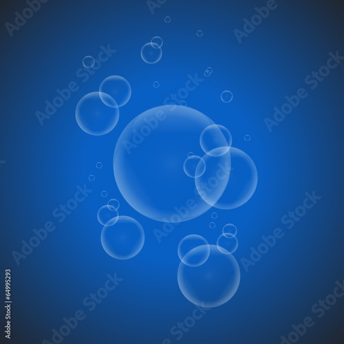 Soap bubbles on a blue background EPS10 vector
