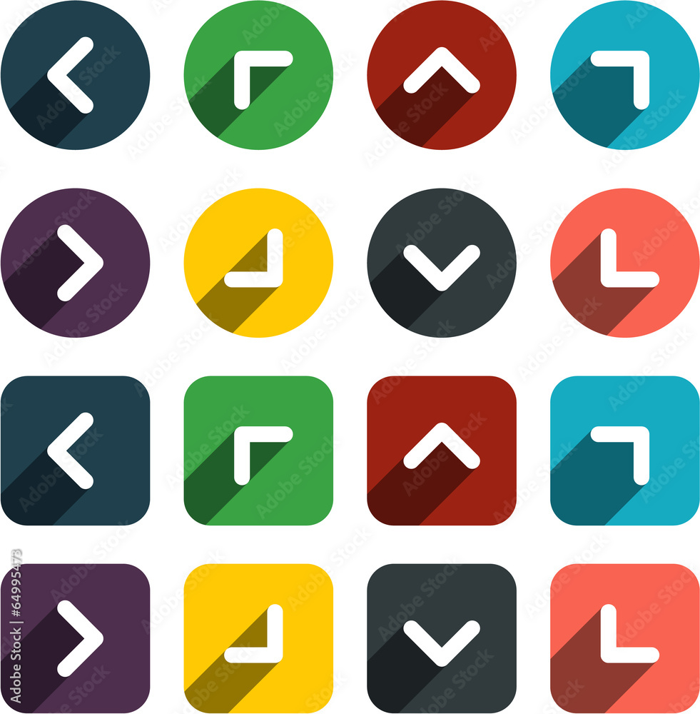 Flat arrow icons. Flat arrow icons.
