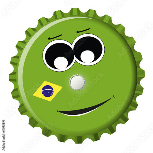 Brasilien Kronkorken Smiley