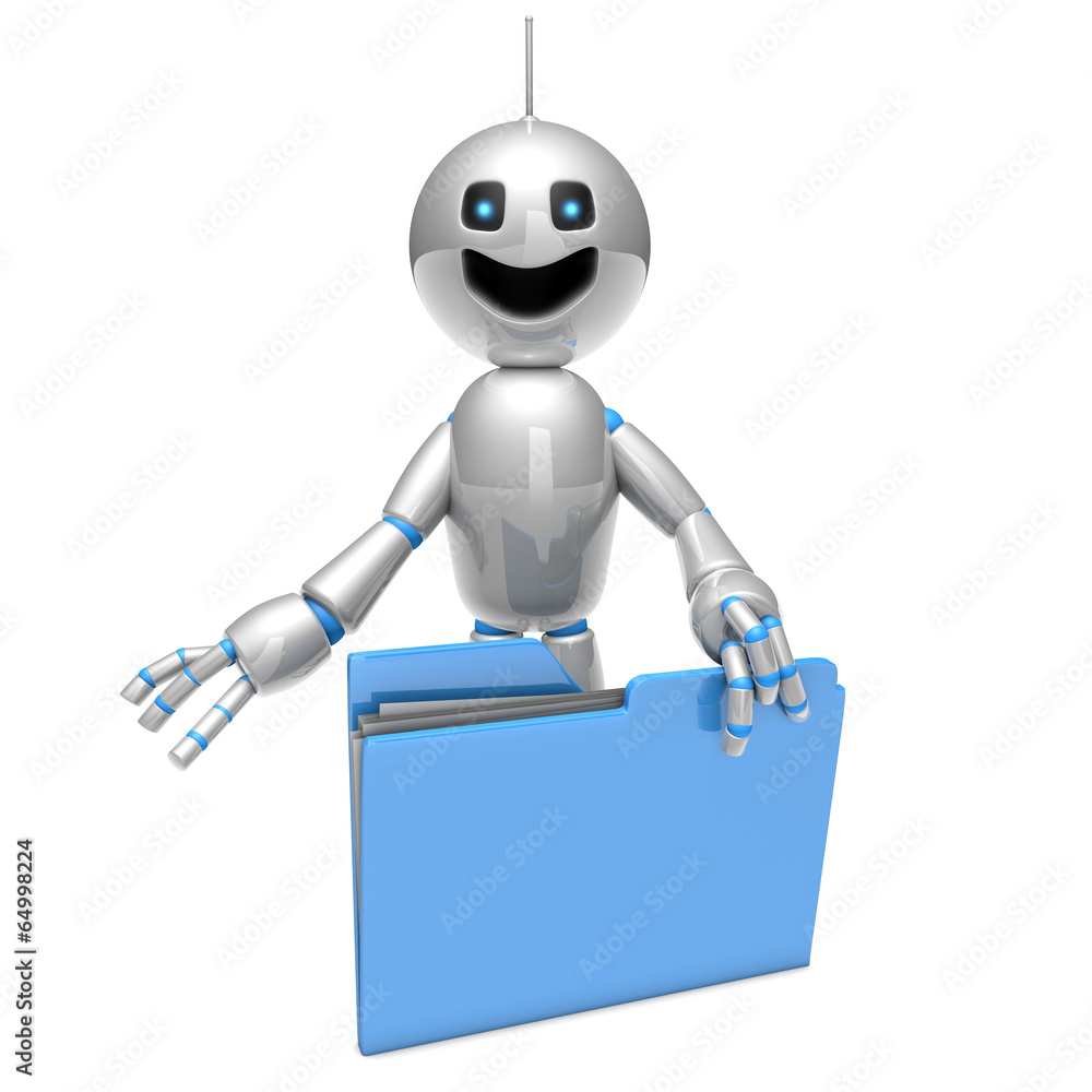 Cartoon Roboter mit Ordner Cartoon Roboter mit Ordner