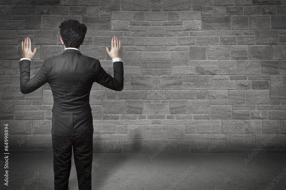 businessman hands up wall businessman hands up wall