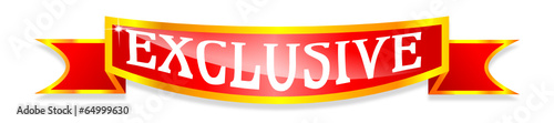 Red label with the word exclusive - vector