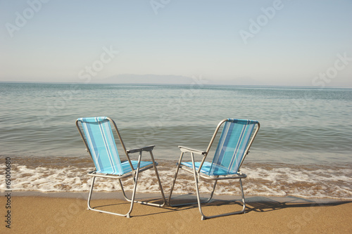 Fototapeta Naklejka Na Ścianę i Meble -  summer seats by the beach