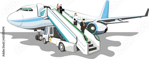 Mobile loading ramp on a airplane