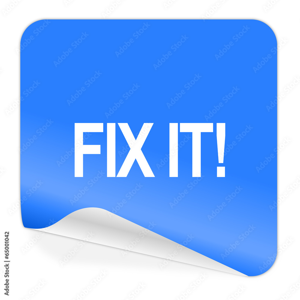 fix it blue sticker icon