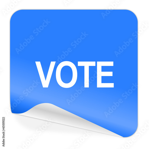 vote blue sticker icon