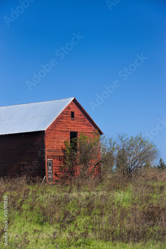 Small red barn.