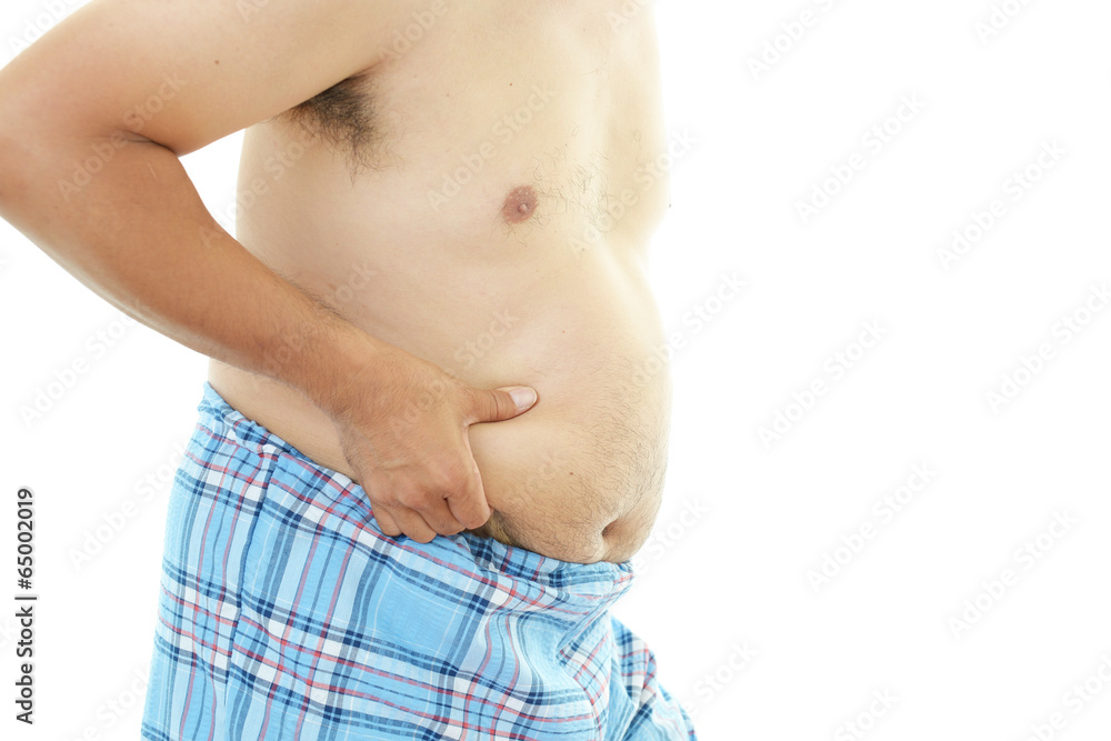 Naklejka premium 肥満気味の男性