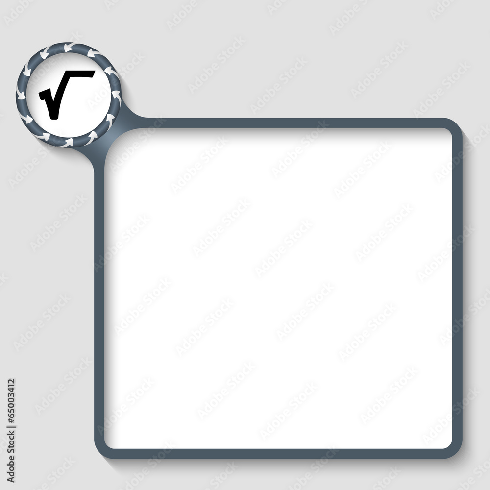 vector text frame with radix sign and arrows vector text frame with radix sign and arrows