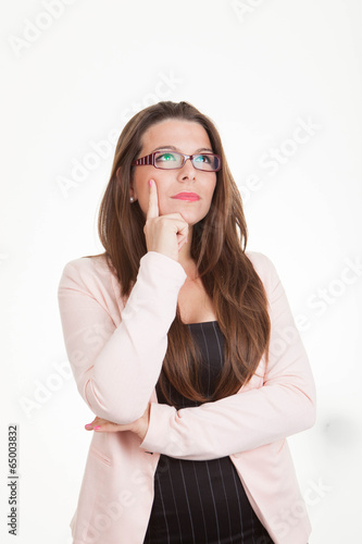 woman thinking pondering making decisions