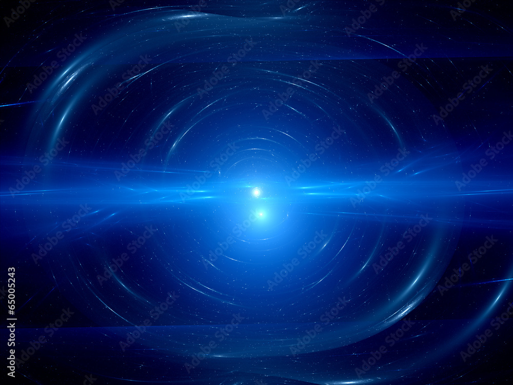 Blue double star system in space Blue double star system in space