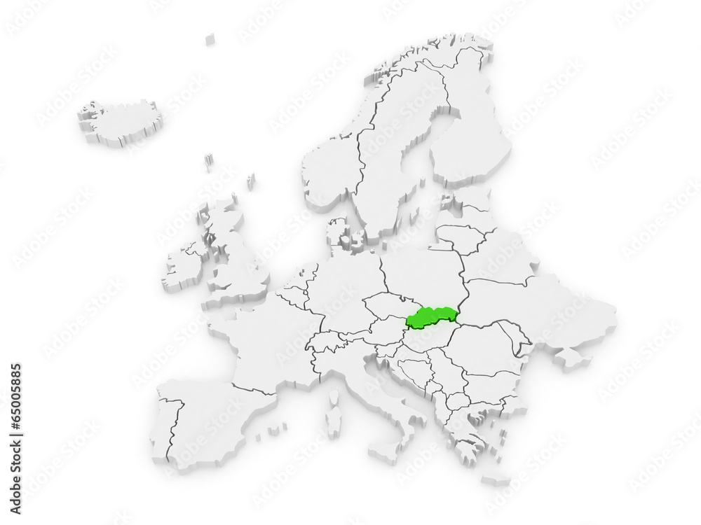 Map of Europe and Czech.