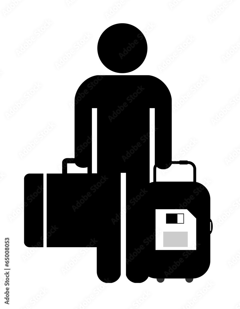 Disquette dans une valise Disquette dans une valise