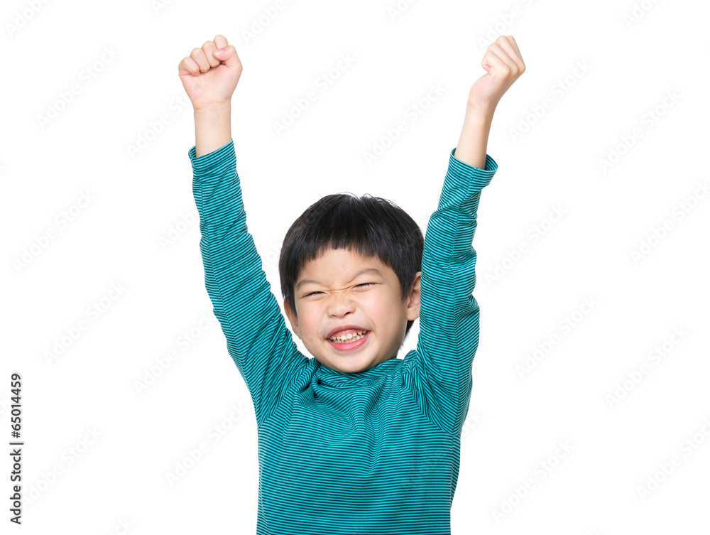 Asia little boy hand up Asia little boy hand up