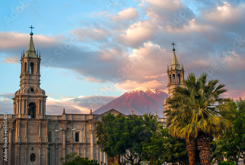 Volcano El Misti overlooks the city Arequipa in southern Peru photo