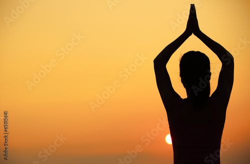 fitness yoga woman seaside 