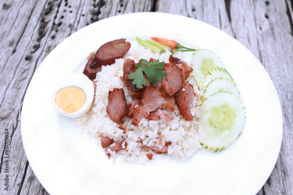 Sweet pork with rice Sweet pork with rice