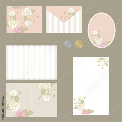 Rose illustration　バラペーパーアイテム