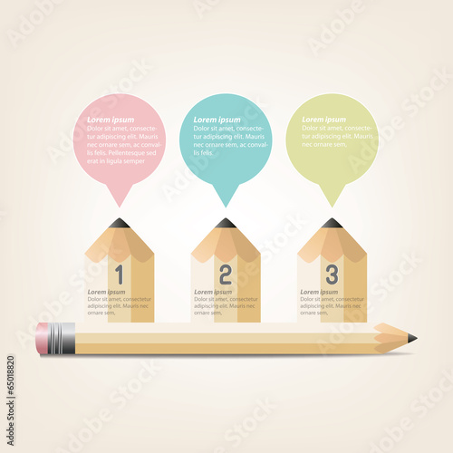 Education Infographics pencil Template Design