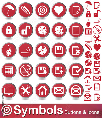 symbols buttons and icons