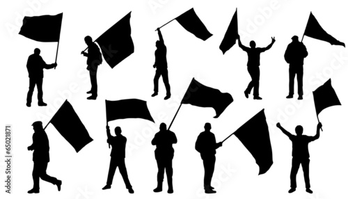 poeple with flag
