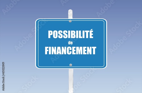 panneau possibilité de financement