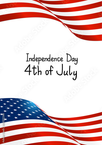 Independence Day card with American flag