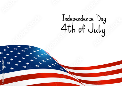 Independence Day card with American flag