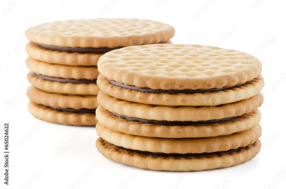 Sandwich biscuits with chocolate filling Sandwich biscuits with chocolate filling